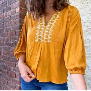 Dolan Anthropologie Alvis Peasant Top Size M